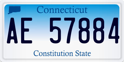 CT license plate AE57884