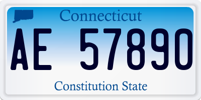 CT license plate AE57890