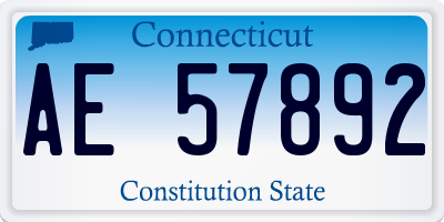 CT license plate AE57892