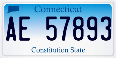 CT license plate AE57893