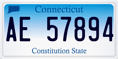 CT license plate AE57894