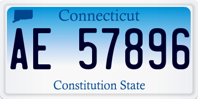 CT license plate AE57896