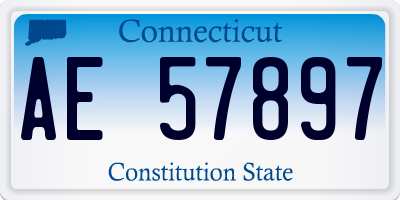 CT license plate AE57897