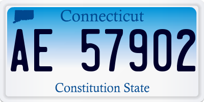 CT license plate AE57902