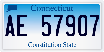 CT license plate AE57907