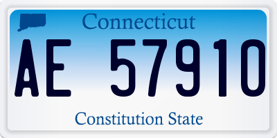 CT license plate AE57910