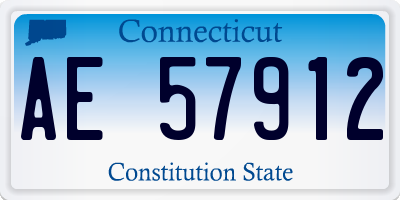 CT license plate AE57912