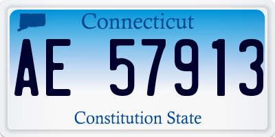 CT license plate AE57913