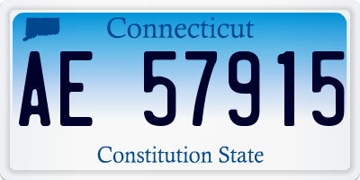 CT license plate AE57915