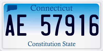 CT license plate AE57916
