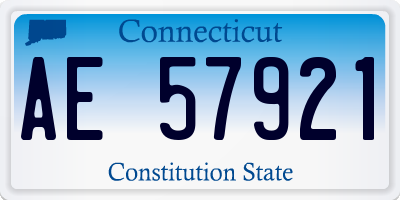 CT license plate AE57921