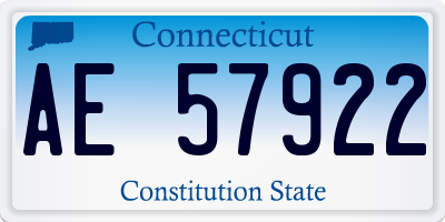 CT license plate AE57922