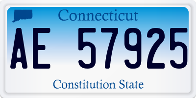 CT license plate AE57925