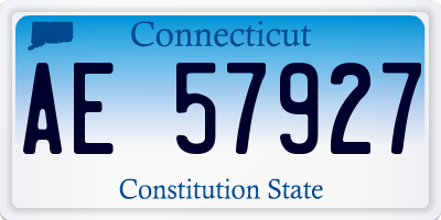 CT license plate AE57927