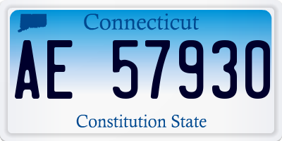 CT license plate AE57930