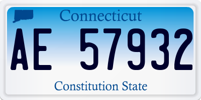 CT license plate AE57932