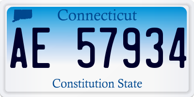 CT license plate AE57934