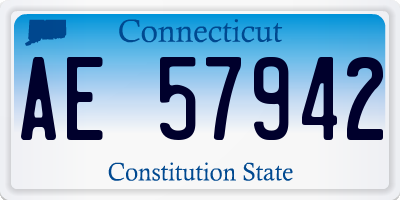CT license plate AE57942