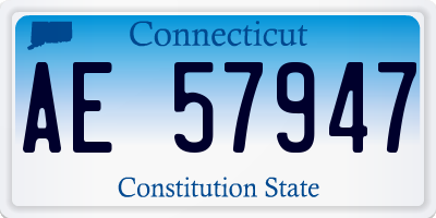 CT license plate AE57947