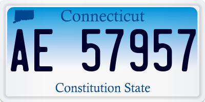 CT license plate AE57957