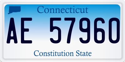 CT license plate AE57960