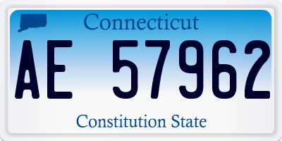 CT license plate AE57962