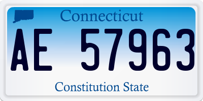 CT license plate AE57963
