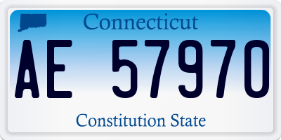 CT license plate AE57970