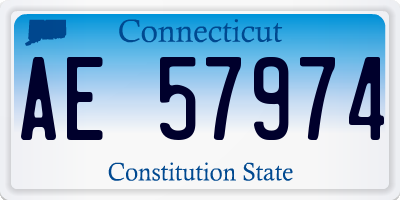 CT license plate AE57974