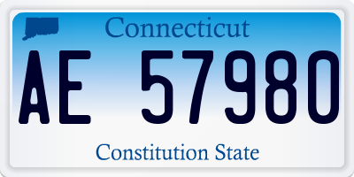 CT license plate AE57980