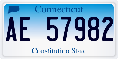 CT license plate AE57982