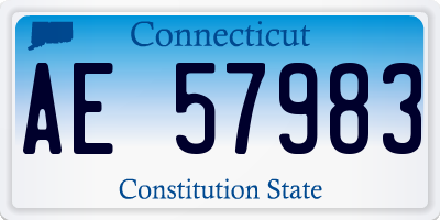CT license plate AE57983