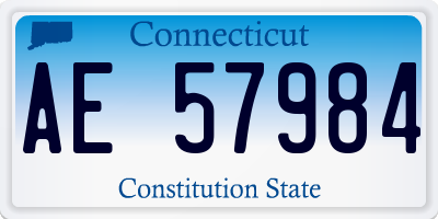 CT license plate AE57984