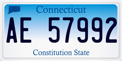 CT license plate AE57992