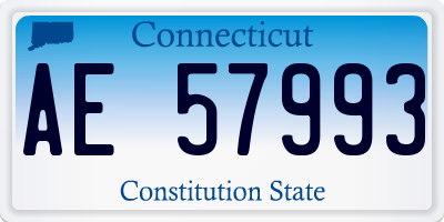 CT license plate AE57993