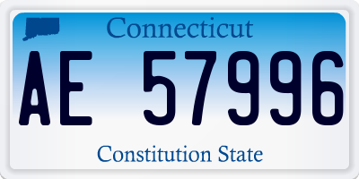 CT license plate AE57996