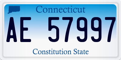 CT license plate AE57997