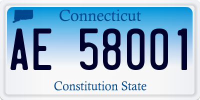 CT license plate AE58001
