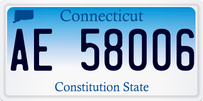CT license plate AE58006