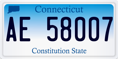 CT license plate AE58007