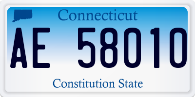 CT license plate AE58010