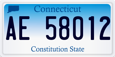 CT license plate AE58012