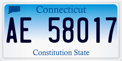 CT license plate AE58017