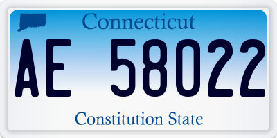 CT license plate AE58022