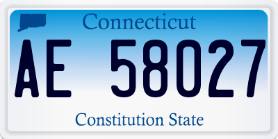 CT license plate AE58027