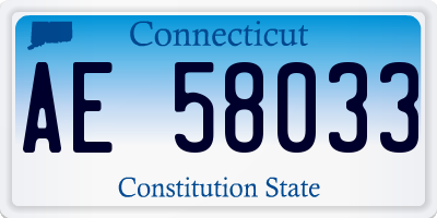 CT license plate AE58033