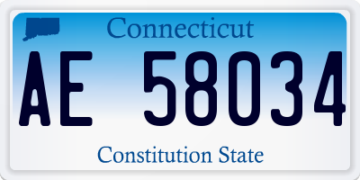 CT license plate AE58034