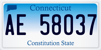 CT license plate AE58037