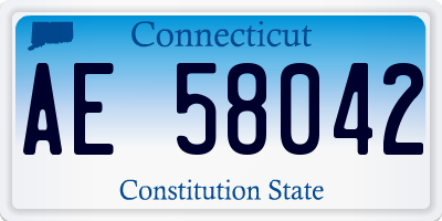 CT license plate AE58042