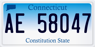 CT license plate AE58047